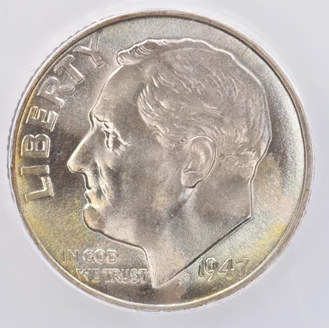 1947 Roosevelt Dime MS67+ FB ICG Beautiful Tone *0864