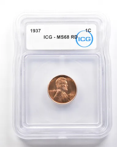 1937 Lincoln Wheat Cent MS68 RD ICG *7406