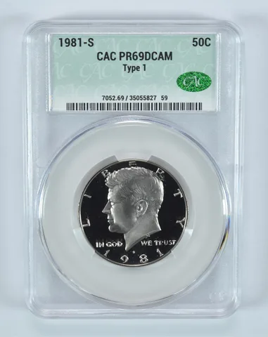 1981-S Kennedy Half Dollar Type 1 PR69 DCAM CAC CACg