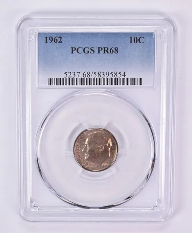 1962 Roosevelt Dime PR68 PCGS Beautiful Tone *1157