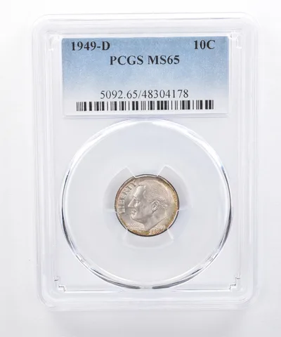 1949-D Roosevelt Dime MS65 PCGS Beautiful Tone *8386