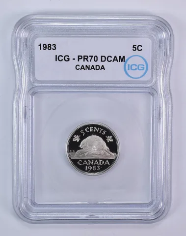 1983 Canada 5 Cents Beaver PR70 DCAM ICG