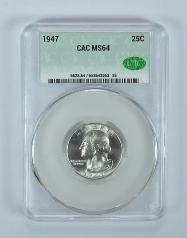 1947 Washington Quarter MS64 CAC CACg
