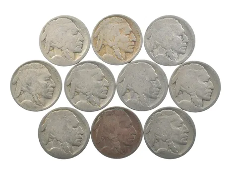 Lot of 105c RAISED GROUND1913 Buffalo NickelsFirst Year Issue! May be P/D/S *633