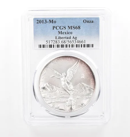 2013 Mo Mexico 1 Onza Silver Libertad MS68 PCGS Peripheral Tone *2101
