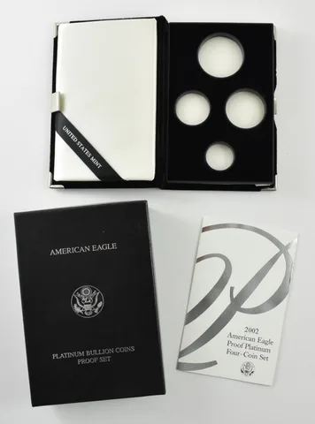 OGP 2002 Platinum Eagle Proof Set 4-Coin BOX & COA - NO COINS