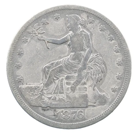 1876 Seated Liberty Trade Dollar a9981