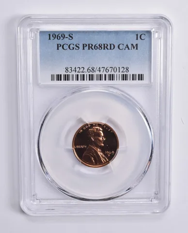 1969-S Lincoln Memorial Cent PR68 RD CAM PCGS Blue Lbl