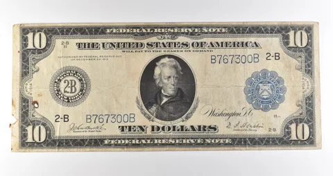 1914 $10 New York NY FRN Blue Seal Large Note Fr#910 *4591