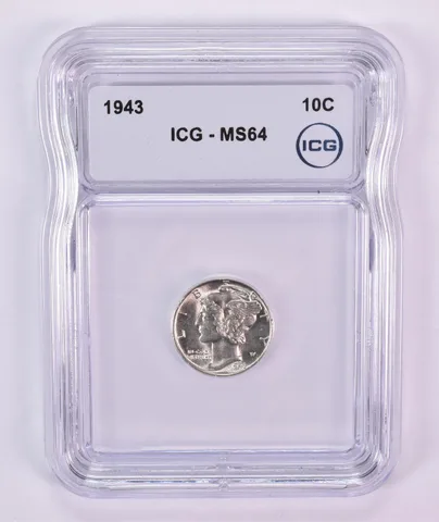 1943 Mercury Dime MS64 ICG