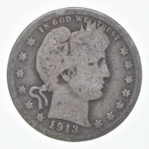 1913 Barber Quarter Average Circ