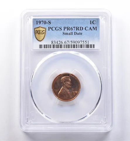 1970-S Lincoln Memorial Cent Small Date PR67 RD CAM PCGS a8544