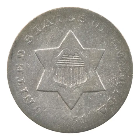 1851-O Silver Three Cent Trime a4142