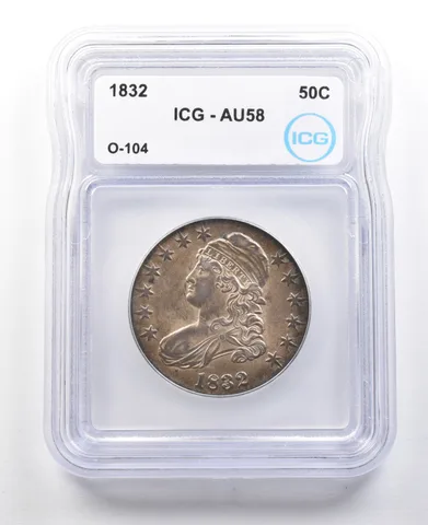 1832 Capped Bust Half Dollar O-104 AU58 ICG *3051