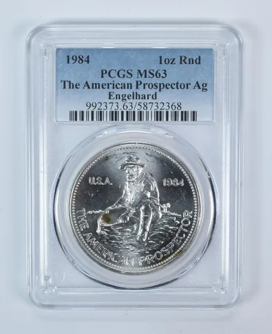 1984 Engelhard Prospector 1 Oz Silver Round MS63 PCGS