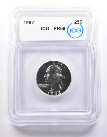 1952 Washington Quarter PR69 ICG