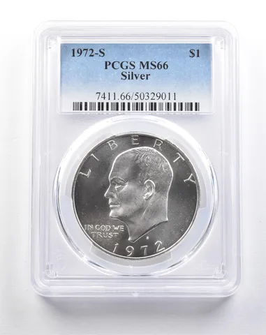1972-S Eisenhower Dollar Silver Peg Leg MS66 PCGS a5306
