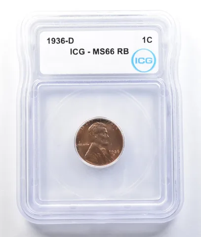 1936-D Lincoln Wheat Cent MS66 RB ICG a1480