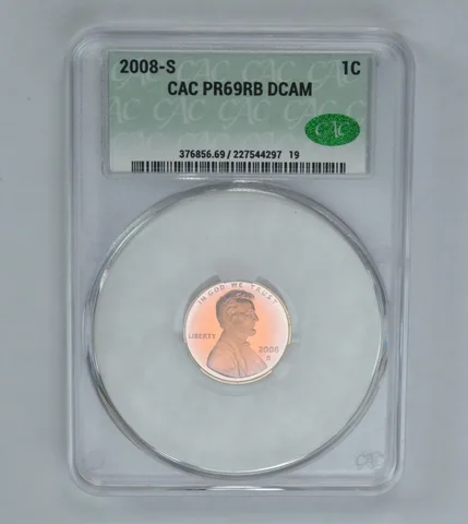 2008-S Lincoln Memorial Cent PR69 RB DCAM CAC CACg Beautiful Tone a1011