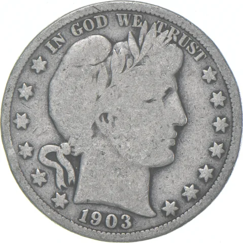 1903-S Barber Half Dollar Average Circ 90% Silver