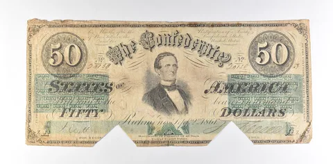 1864 $50 Confederate States Of America T-16 Large Note a8511