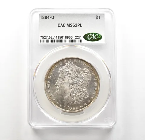 1884-O Morgan Silver Dollar MS62 PL CAC CACg *6310