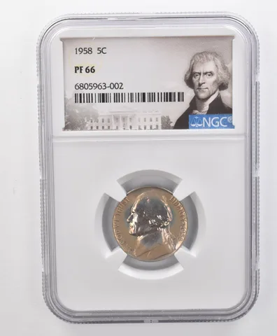 PF66 1958 Jefferson Nickel NGC Beautifully Toned a1605