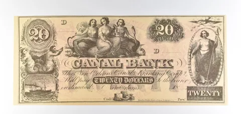 1800s $20 New Orleans LA Canal Bank Obsolete Note *8852