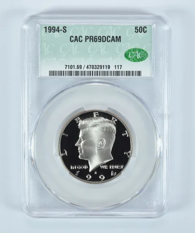 1994-S Kennedy Half Dollar PR69 DCAM CAC CACg