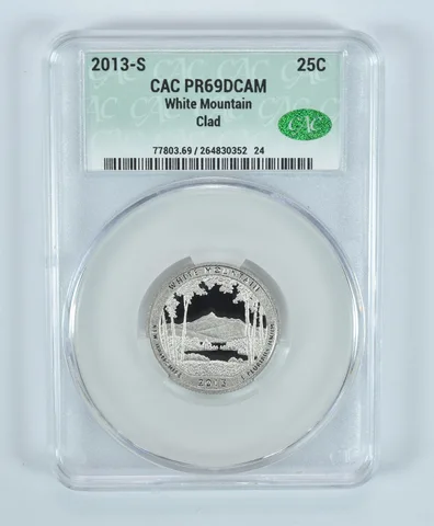 2013-S Washington Quarter White Mountain CLAD ATB PR69 DCAM CAC CACg