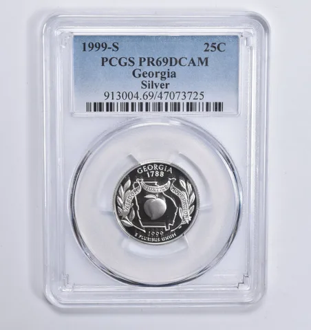 1999-S Silver Georgia Quarter PR69 DCAM PCGS Blue Lbl