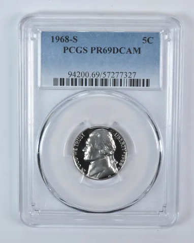 1968-S Jefferson Nickel PR69 DCAM PCGS Blue Label