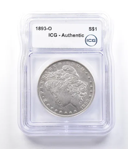 1893-O Morgan Silver Dollar Authentic ICG a2894