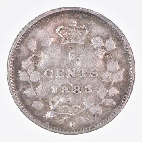 Better Date - 1883 Canada 5 Cents World Coin- Silver *268