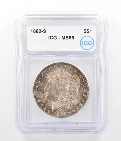 1882-S Morgan Silver Dollar MS66 ICG Beautiful Tone *9769