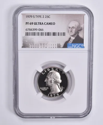 1979-S Washington Quarter Type 2 TWO PF69 UCam NGC Special Lbl