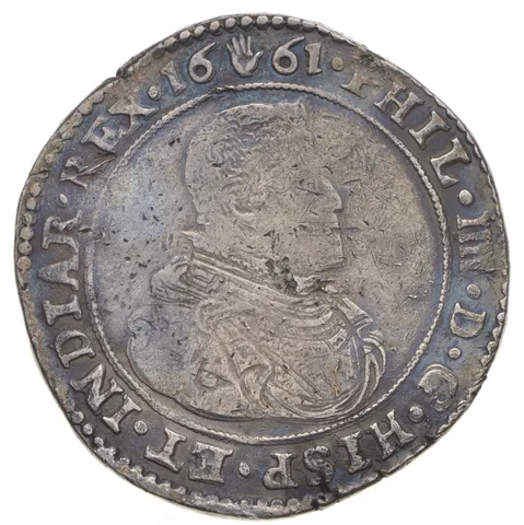 1661 Spanish Netherlands 1/2 Ducaton - Shipwreck *9581