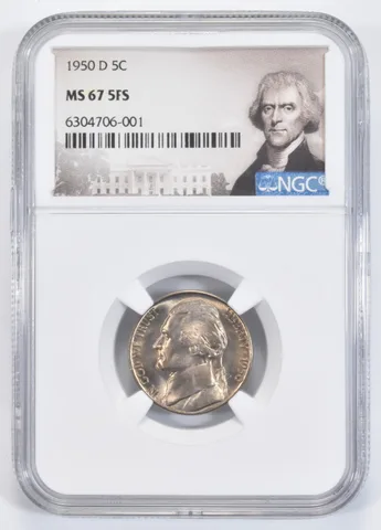 1950-D Jefferson Nickel  MS67 5FS NGC Special Label