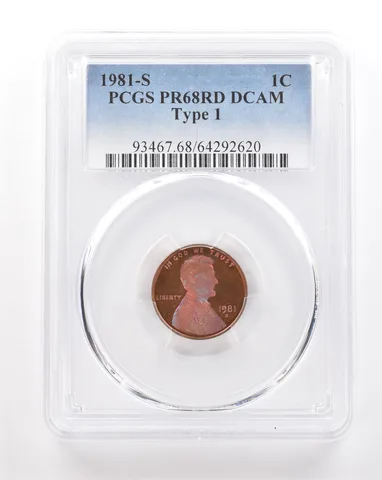 1981-S Lincoln Memorial Cent Type 1 PR68 RD DCAM PCGS Beautiful Tone *3457