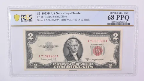 1953 B $2 US Legal Tender Fr#1511 Superb Gem Unc 68 PPQ PCGS