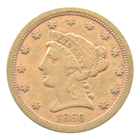 1866-S $2.50 Liberty Head Gold Quarter Eagle *9987