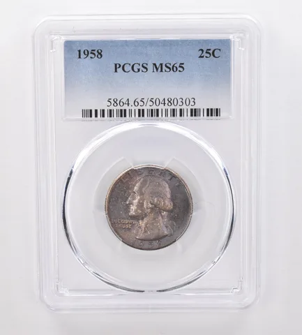 1958 Washington Quarter MS65 PCGS Beautiful Tone *0063