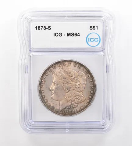 1878-S Morgan Silver Dollar MS64 ICG Beautiful Tone *7540