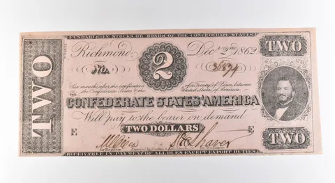 1862 $2 Confederate States Of America Large Note *3154