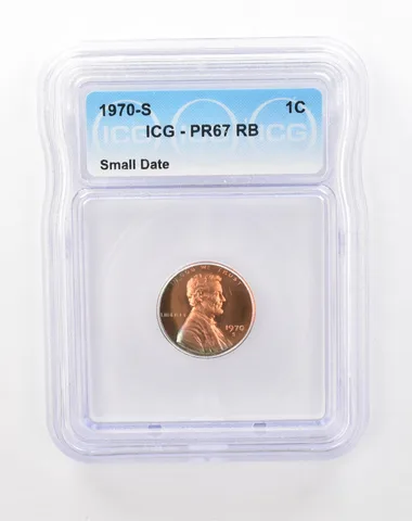 1970-S Lincoln Memorial Cent Small Date PR67 RB ICG Peripheral Tone *0364