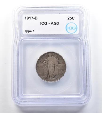 1917-D Standing Liberty Quarter Type 1 AG3 ICG Lowball *7117