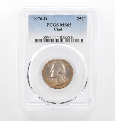 1976-D Washington Quarter Clad MS65 PCGS Beautiful Tone *2238