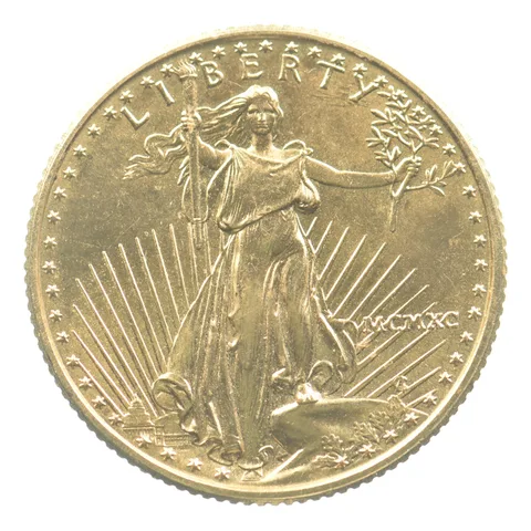 1990 $10 American Gold Eagle 1/4 Oz Gold *5642