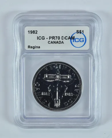 1982 Canada Silver Dollar Regina PR70 DCAM ICG