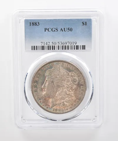 1883 Morgan Silver Dollar AU50 PCGS Beautiful Tone *1489